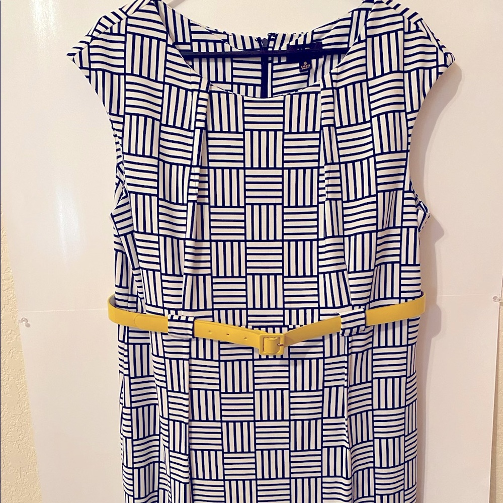 Blue and White Striped Dress